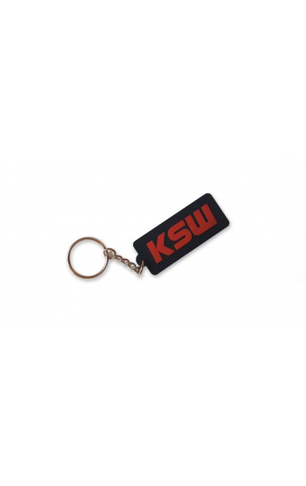 Brelok do kluczy czarny KSW gumowy z czerwonym logo