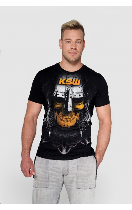 T shirt męski KSW MAD VIKING czarny z motywem vikinga