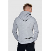 Bluza z kapturem KSW CLASSIC szara nierozpinana z nadrukiem tył Bluza z kapturem KSW CLASSIC szara nierozpinana z nadrukiem tył