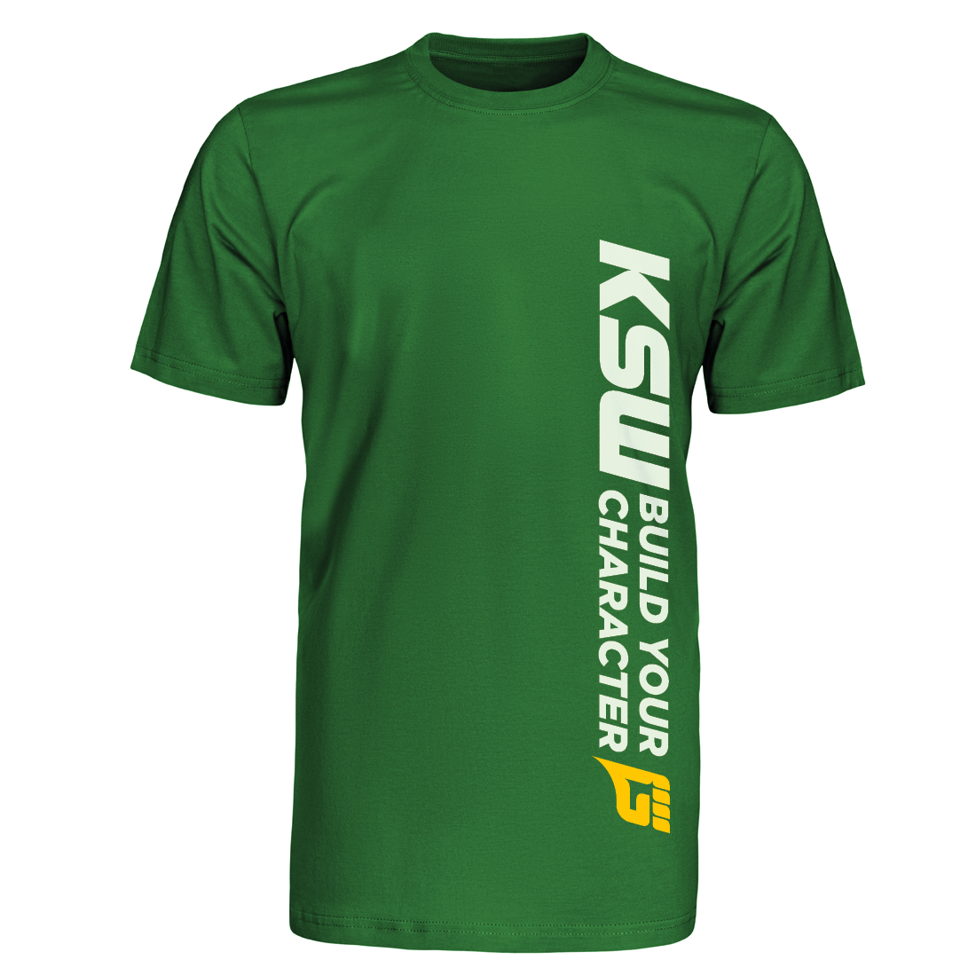 T-shirt męski KSW CAGE zielony z biało-żółtym nadrukiem T-shirt męski KSW CAGE zielony z biało-żółtym nadrukiem