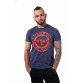 T-shirt męski melanżowy KSW STORM z pomarańczowym nadrukiem T-shirt męski melanżowy KSW STORM z pomarańczowym nadrukiem