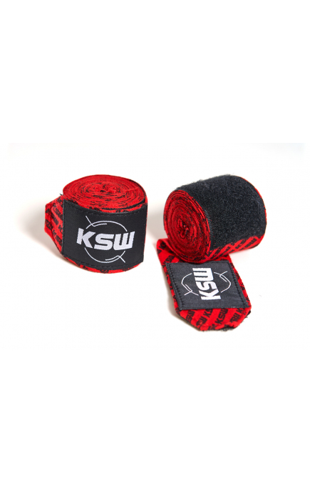 Bandaż bokserski czerwony KSW