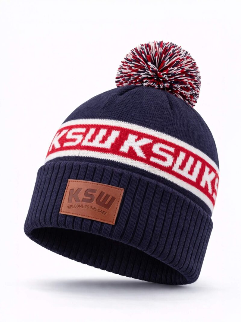 Czapka zimowa z pomponem granatowa