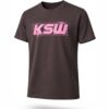 T-shirt brąz z logo spray