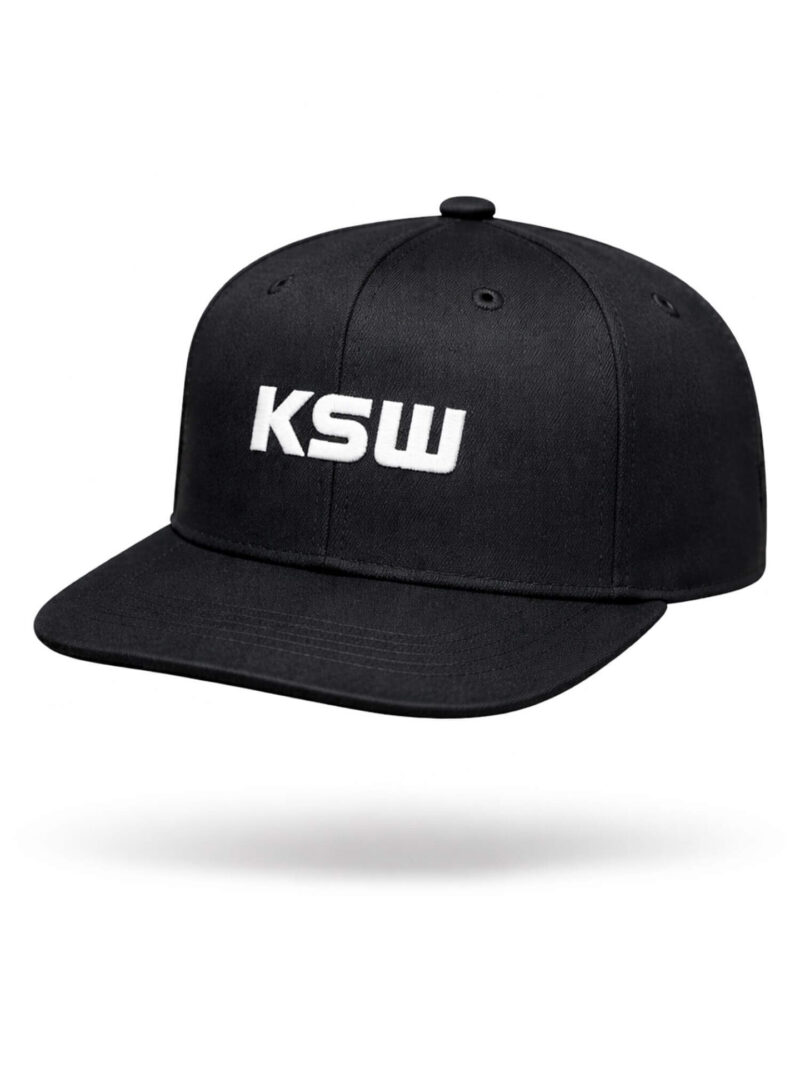 Czapka snap czarna z białym logo KSW