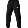 Czarne spodnie KSW z białym logo Spodnie dresowe KSW Classic Black – czarne z haftowanym logo